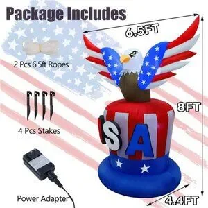 Holiday Patriotic Independence Day Inflatable 8ft Height Usa